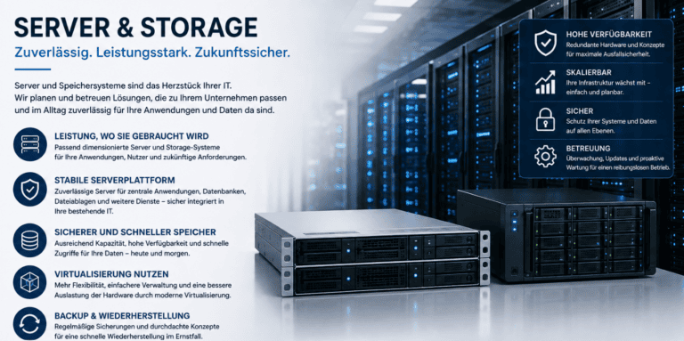 Server- und Storage-Infrastruktur für zentrale Unternehmensanwendungen und Virtualisierung für Unternehmen