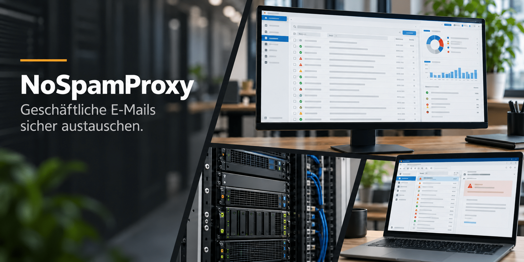NoSpamProxy E-Mail-Sicherheit: Schutz vor Spam und Phishing mit Server- und Mail-Dashboard